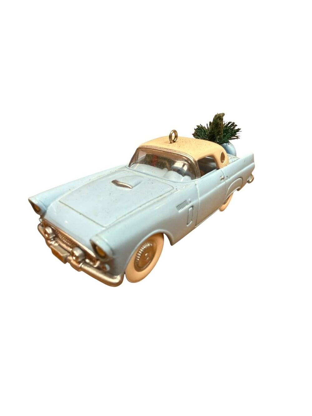 Hallmark Kiddie Car Classic Holiday 56 Thunderbird Light Blue Ornament 10.5cm